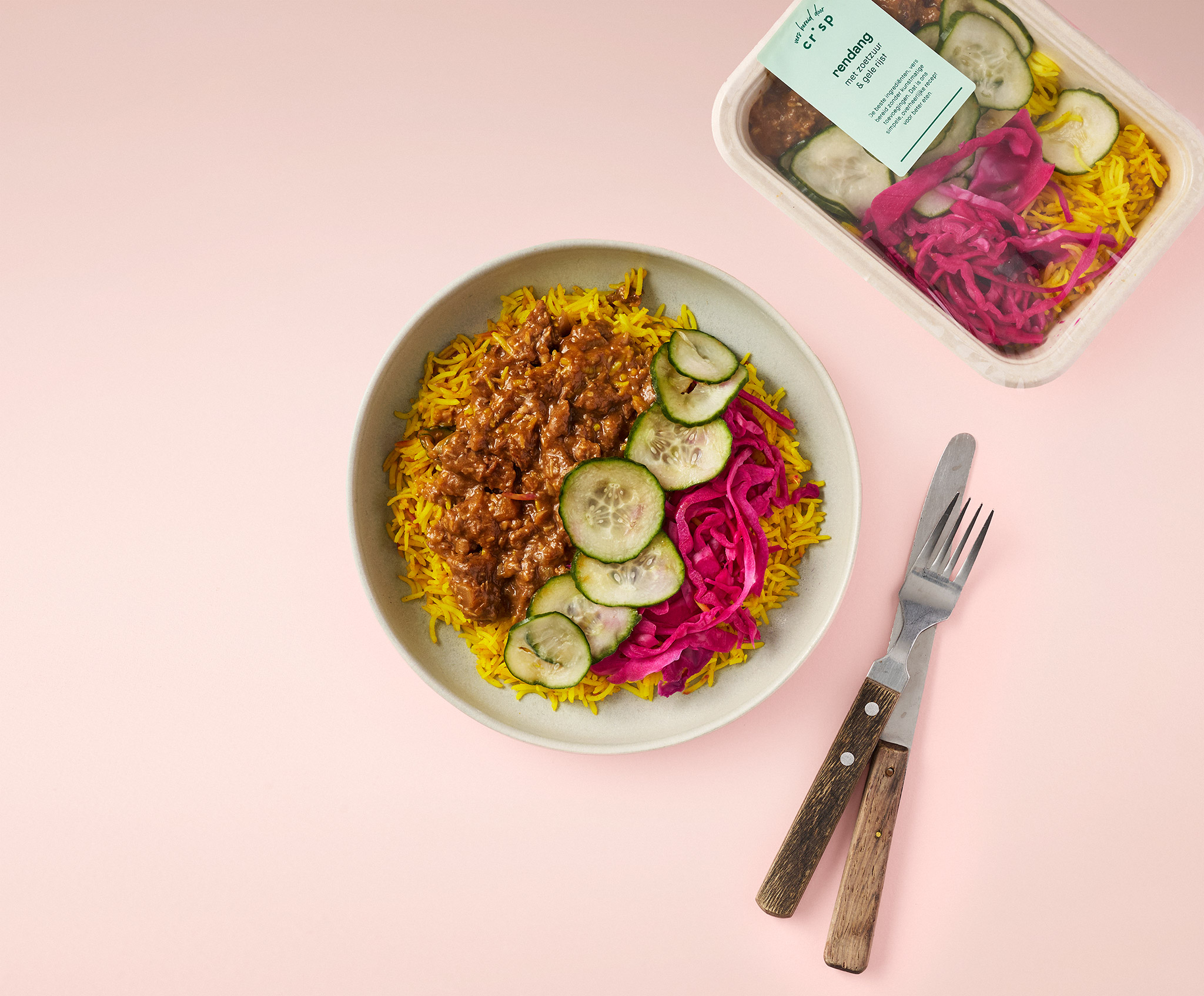 Rendang met zoetzuur & gele rijst